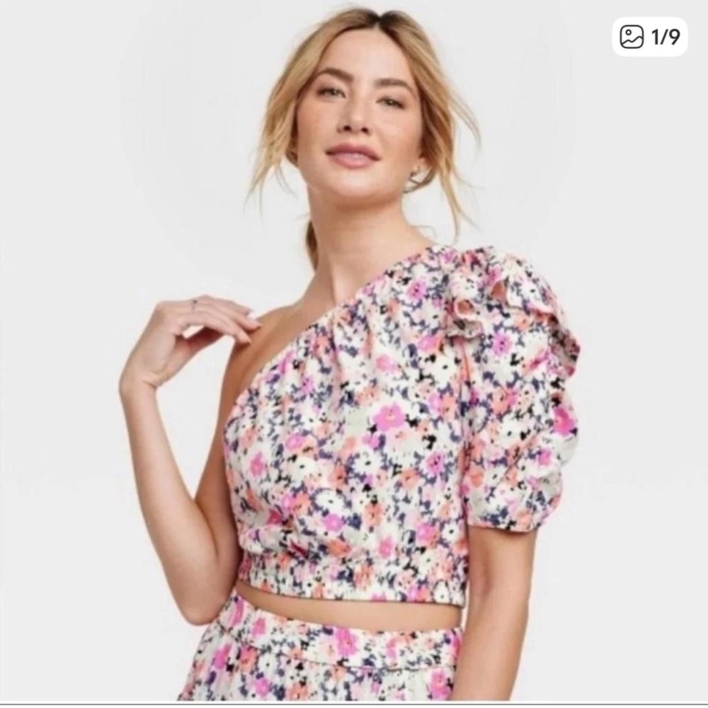 Universal Thread Womens Multi Floral Two Piece Top & Skirt Matching Set